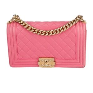 Chanel Medium Quilted Pink Boy Bag